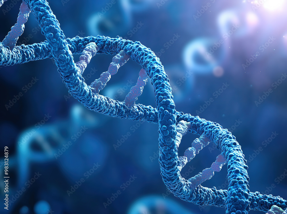 illustration of double helix DNA on blue background illustration of double helix DNA on blue background