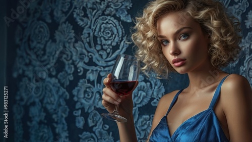 woman with glass of wine