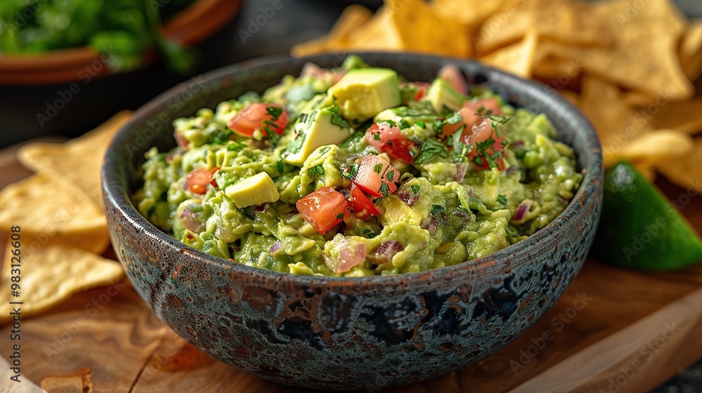 Bowl of Guacamole with Chips Bowl of Guacamole with Chips