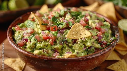 Fresh Guacamole Dip with Tortilla Chips