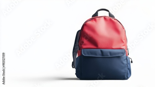 School backpack isolated on white background with copy space. 