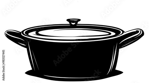 Close-up of a steaming casserole dish, food illustration vector