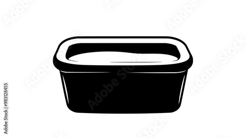 Dip in a square container with no additional elements or adornments, food illustration vector
