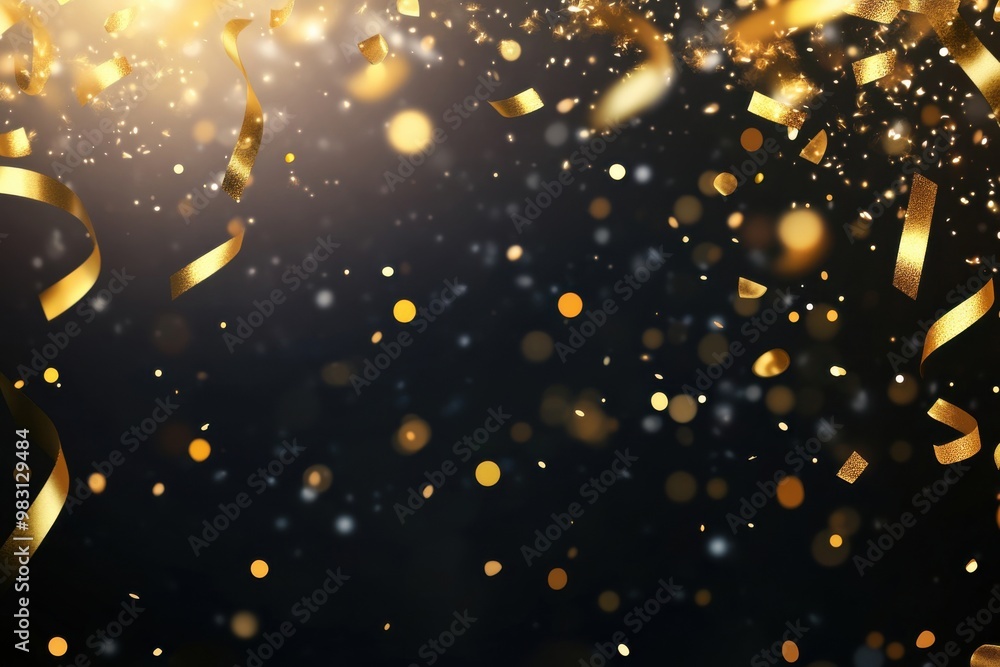 Fototapeta premium Bright festive firecracker confetti backdrop layout