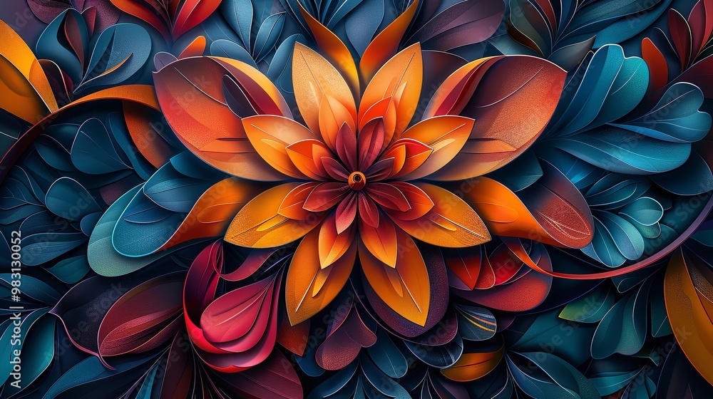 Fantasy Infinite Flower Abstract Mandala Background Fantasy Infinite Flower Abstract Mandala Background