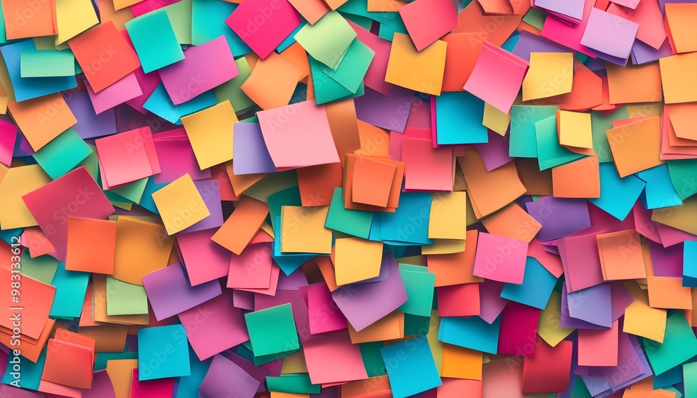 A seamless digital illustration of colorful sticky notes A seamless digital illustration of colorful sticky notes
