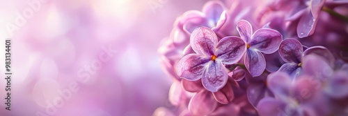  A tight shot of blooms with dewdrops on their petals and a soft, indistinct backdrop of flowers