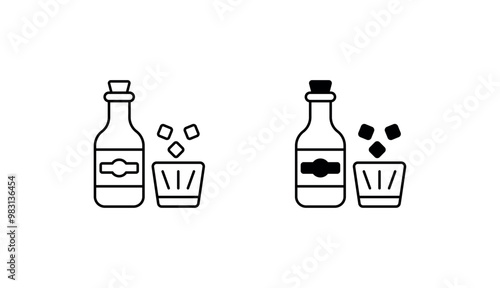 Bottle Of Alcohol icon design with white background stock illustration