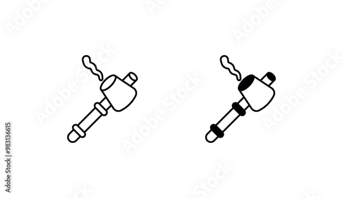 Meth Pipe icon design with white background stock illustration