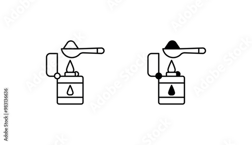 Heroin Spoon icon design with white background stock illustration