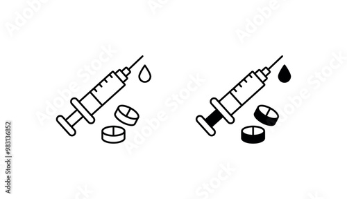 Drugs Addiction icon design with white background stock illustration