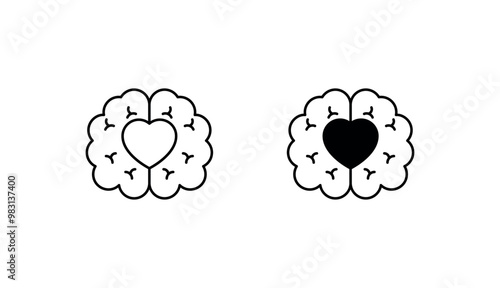 Mental Health icon design with white background stock illustration