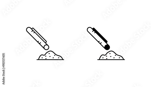 Cocaine Straw icon design with white background stock illustration