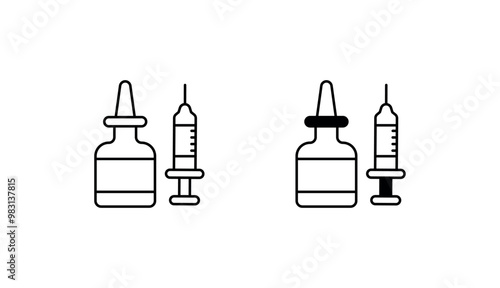 Naloxone Kit icon design with white background stock illustration