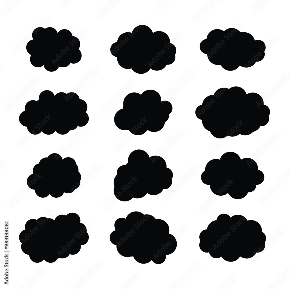 vector cloud shape illustration set design vector cloud shape illustration set design