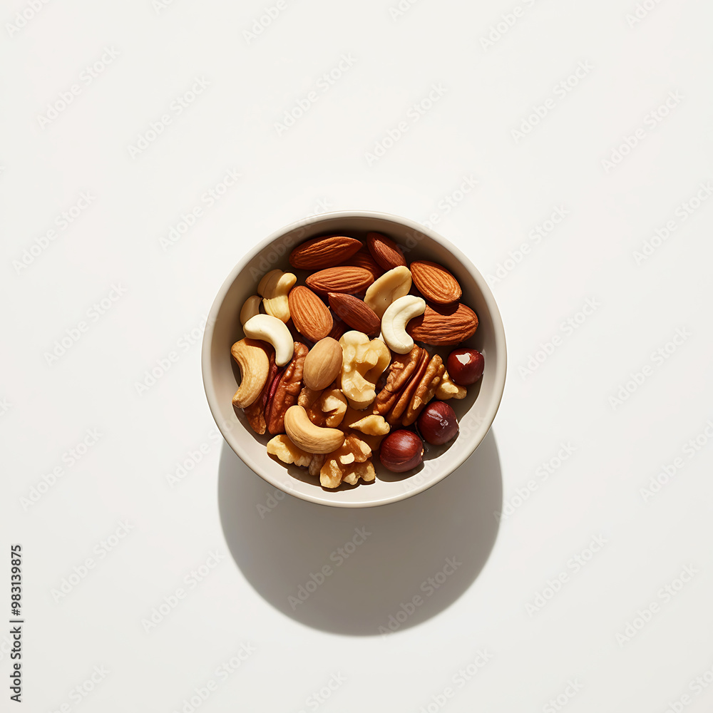 Top view Bowl of nuts. Top view Bowl of nuts.