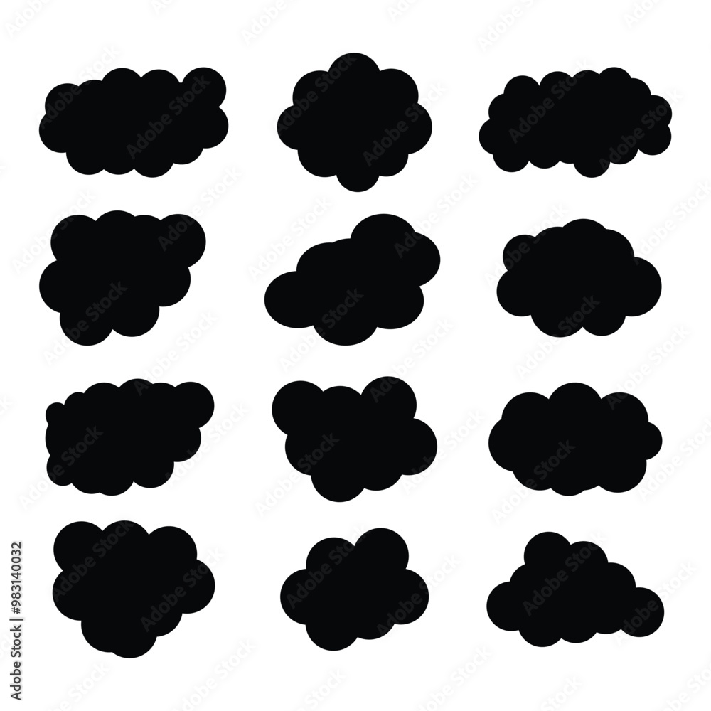 vector cloud shape illustration set design vector cloud shape illustration set design