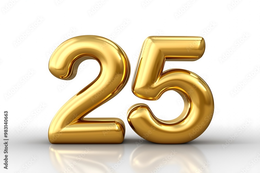 Glossy Golden Number Glossy Golden Number