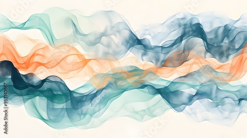 Dynamic Swirling Abstract: A Fusion of Warm and Cool Hues in Motion