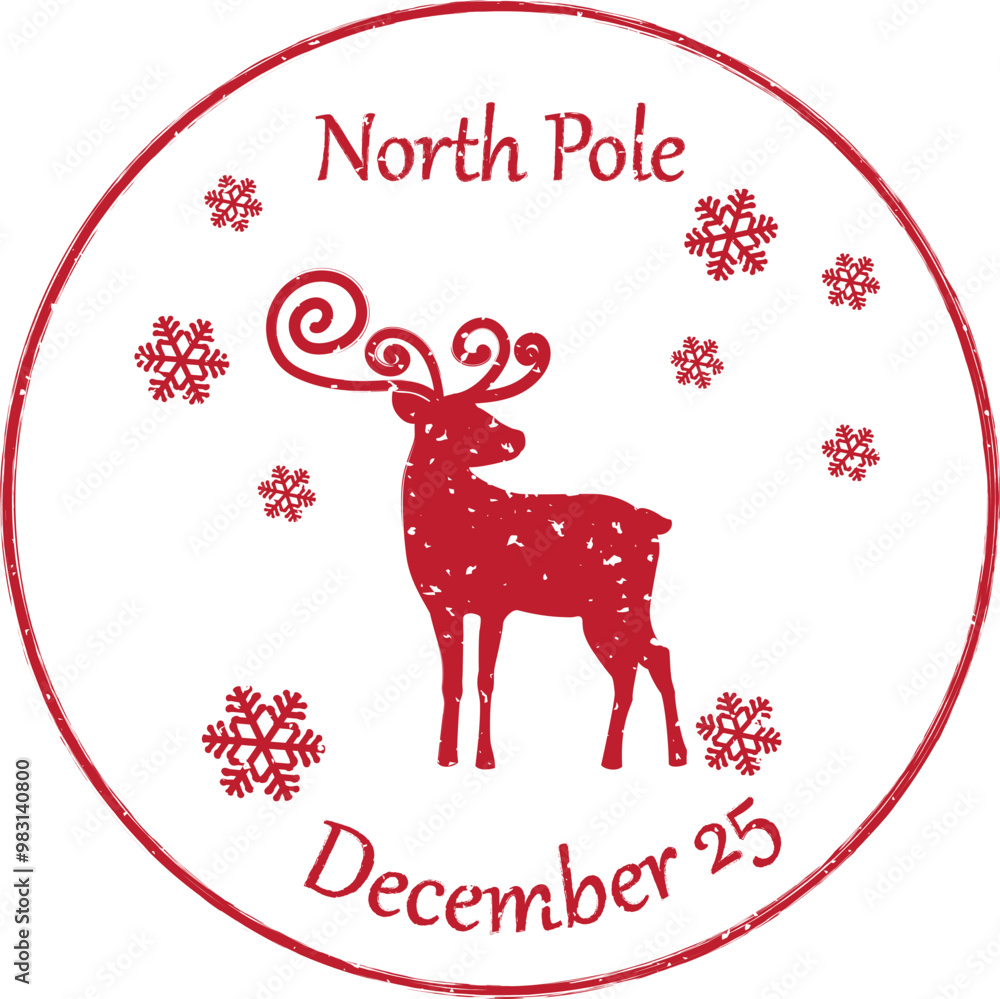 North Pole Christmas rubber stamp North Pole Christmas rubber stamp