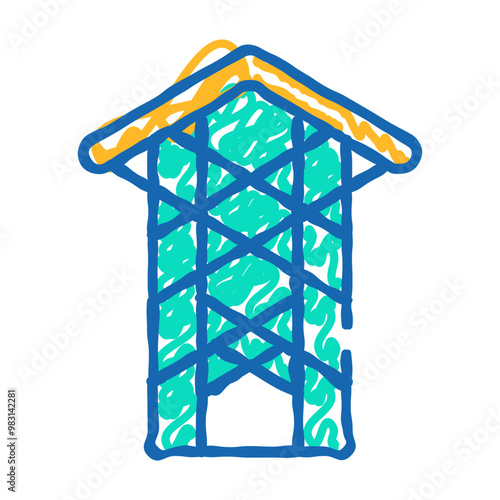 thorn crown chapel doodle icon sketch vector. thorn crown chapel sign. isolated symbol illustration