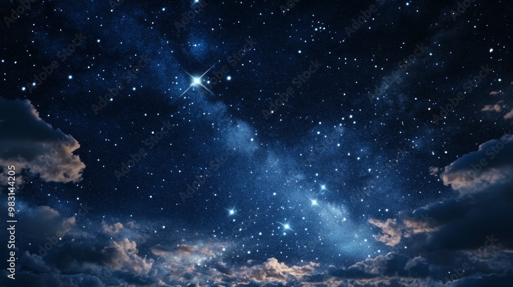 Beautiful Night Sky with Stars and Clouds Beautiful Night Sky with Stars and Clouds
