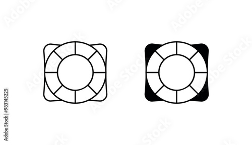 Life Ring icon design with white background stock illustration