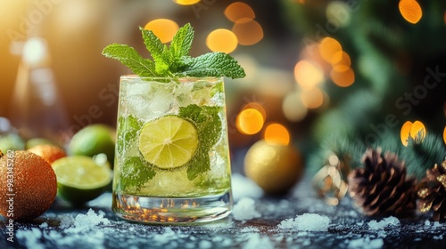 Refreshing Mojito Cocktail with Mint and Lime for the Holiday Season