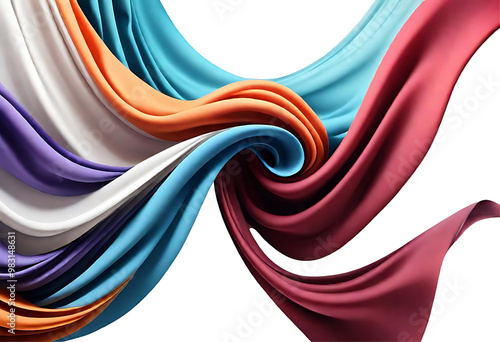 colorfll cloth Abstract flowing website business wave on transparent background  photo