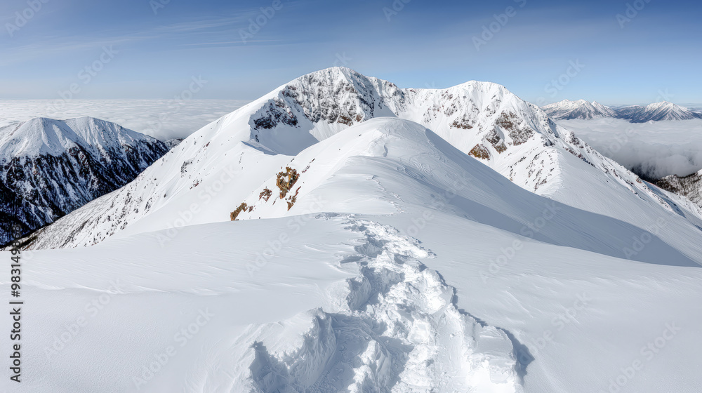 ImageMajestic Winter Mountain Peaks A Stunning Snow-Covered Landscape, Showcasing the Beauty of Nature's Towering Giants A Serene View of Snow-Capped Summits in Winter's Embrace ImageMajestic Winter Mountain Peaks A Stunning Snow-Covered Landscape, Showcasing the Beauty of Nature's Towering Giants A Serene View of Snow-Capped Summits in Winter's Embrace