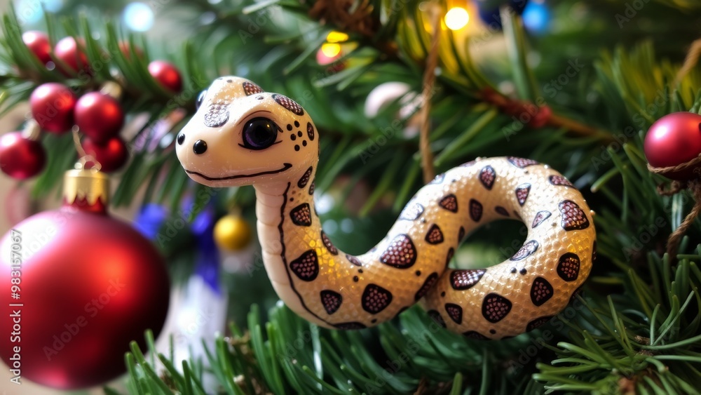 Fototapeta premium Snake Christmas tree toy.