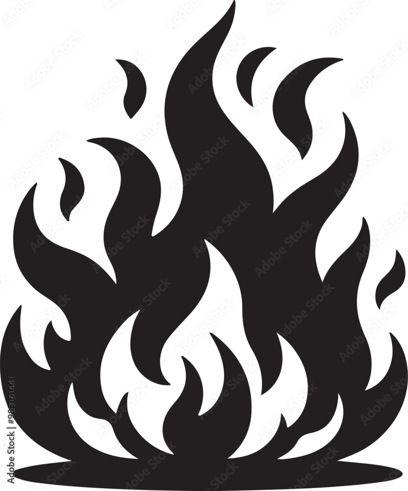 Fire design silhouette vector style with white background Fire design silhouette vector style with white background
