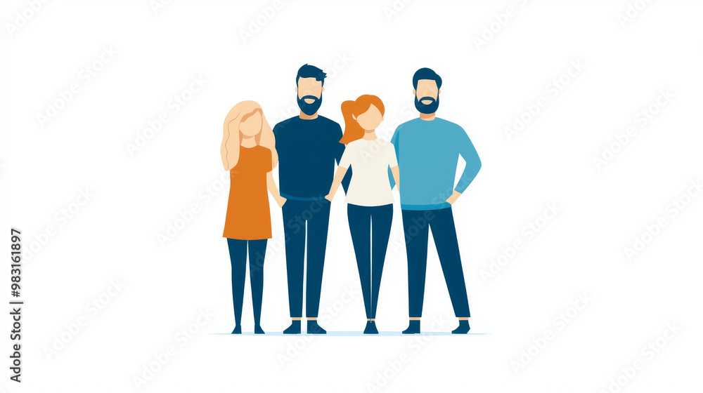 Four friends stand together, a symbol of unity and support. Four friends stand together, a symbol of unity and support.