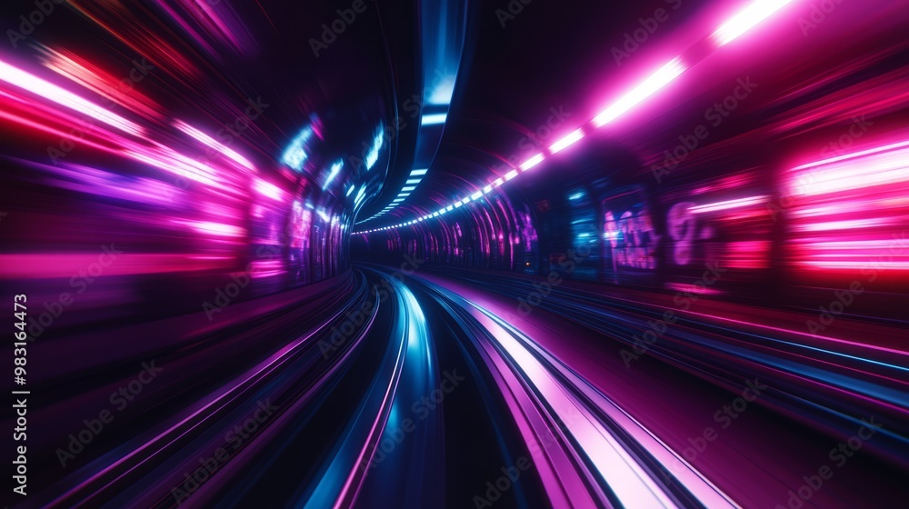 Neon Light Speed Background in Motion Neon Light Speed Background in Motion