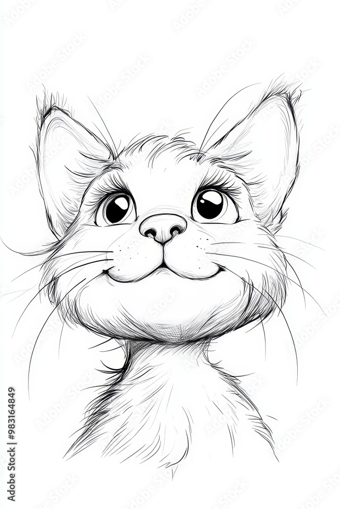 large eyes, grinning mouth