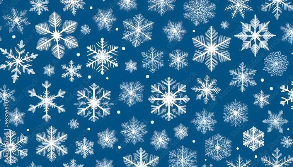Cheerful snowflakes pattern on a blue background creating a festive winter spirit Cheerful snowflakes pattern on a blue background creating a festive winter spirit