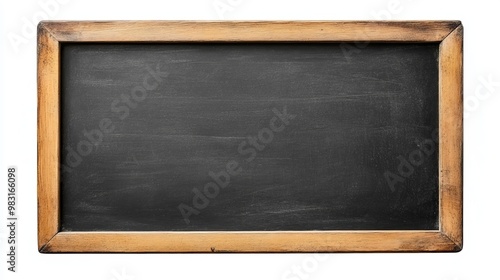 Blank chalkboard sign with copy space isolated on white background. Suitable for menu or announcement display.