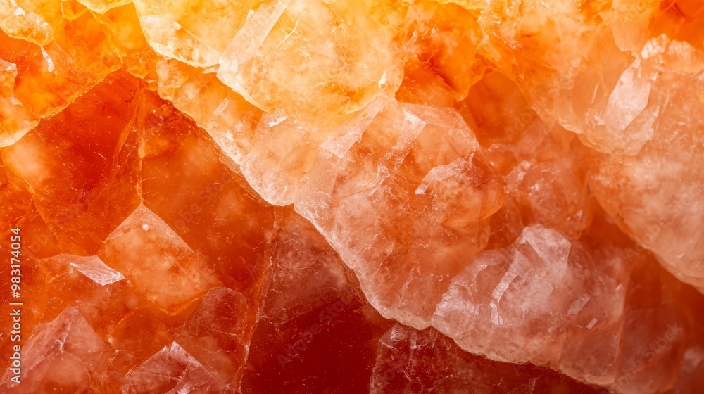 A tight shot of an orange-yellow rock, adorned with tiny ice fragments atop A tight shot of an orange-yellow rock, adorned with tiny ice fragments atop