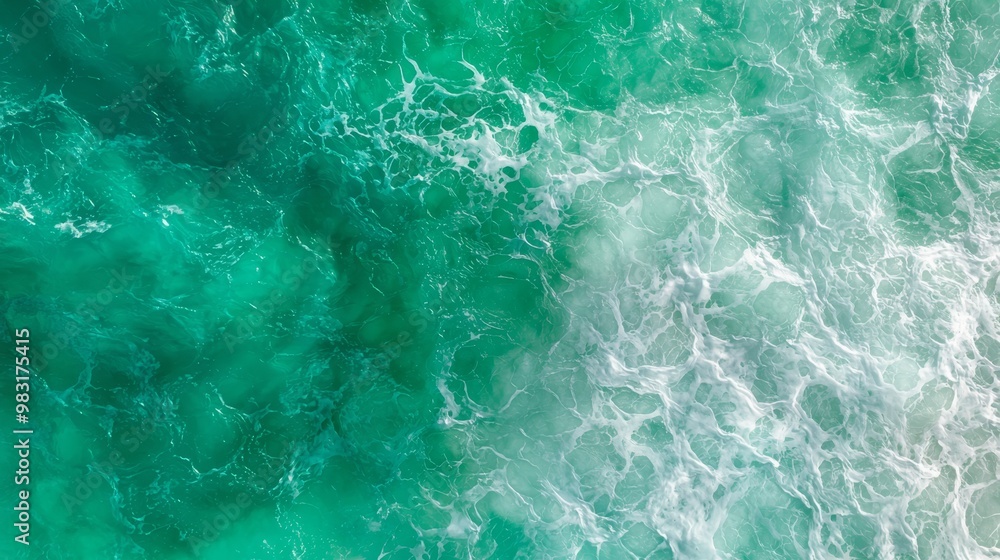 An aerial perspective of a body of water featuring a wave advancing from both directions An aerial perspective of a body of water featuring a wave advancing from both directions