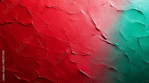 red, green, and blue hues dominantly feature, accompanied by a white strip at its base