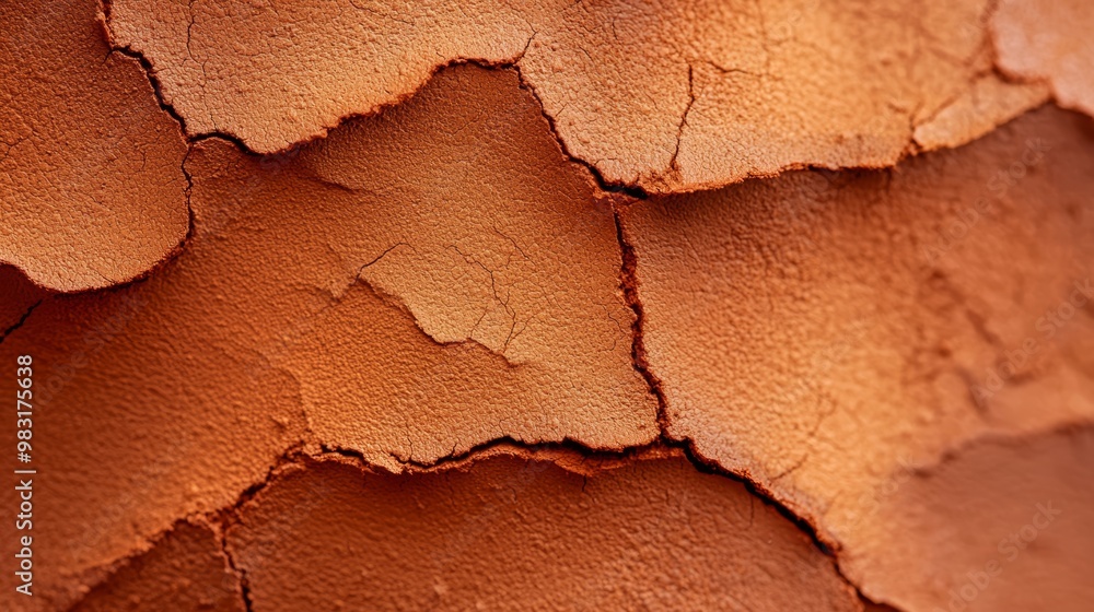 A detailed view of an orange-painted wall with chipped-off paint A detailed view of an orange-painted wall with chipped-off paint