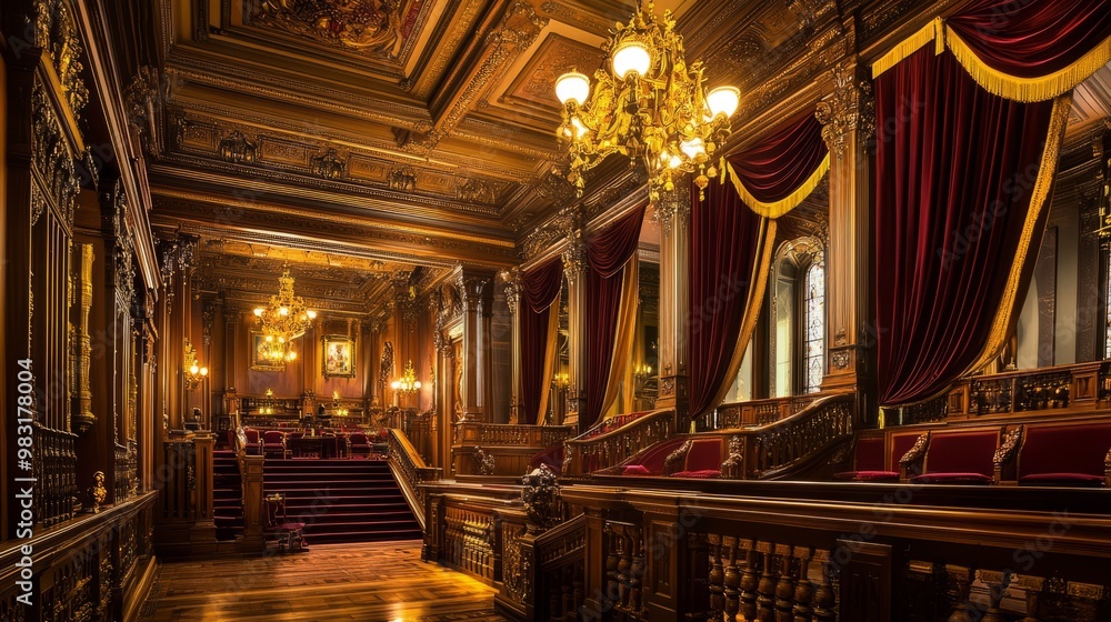 Obraz premium Elegant Interior of a Historic Royal Chamber