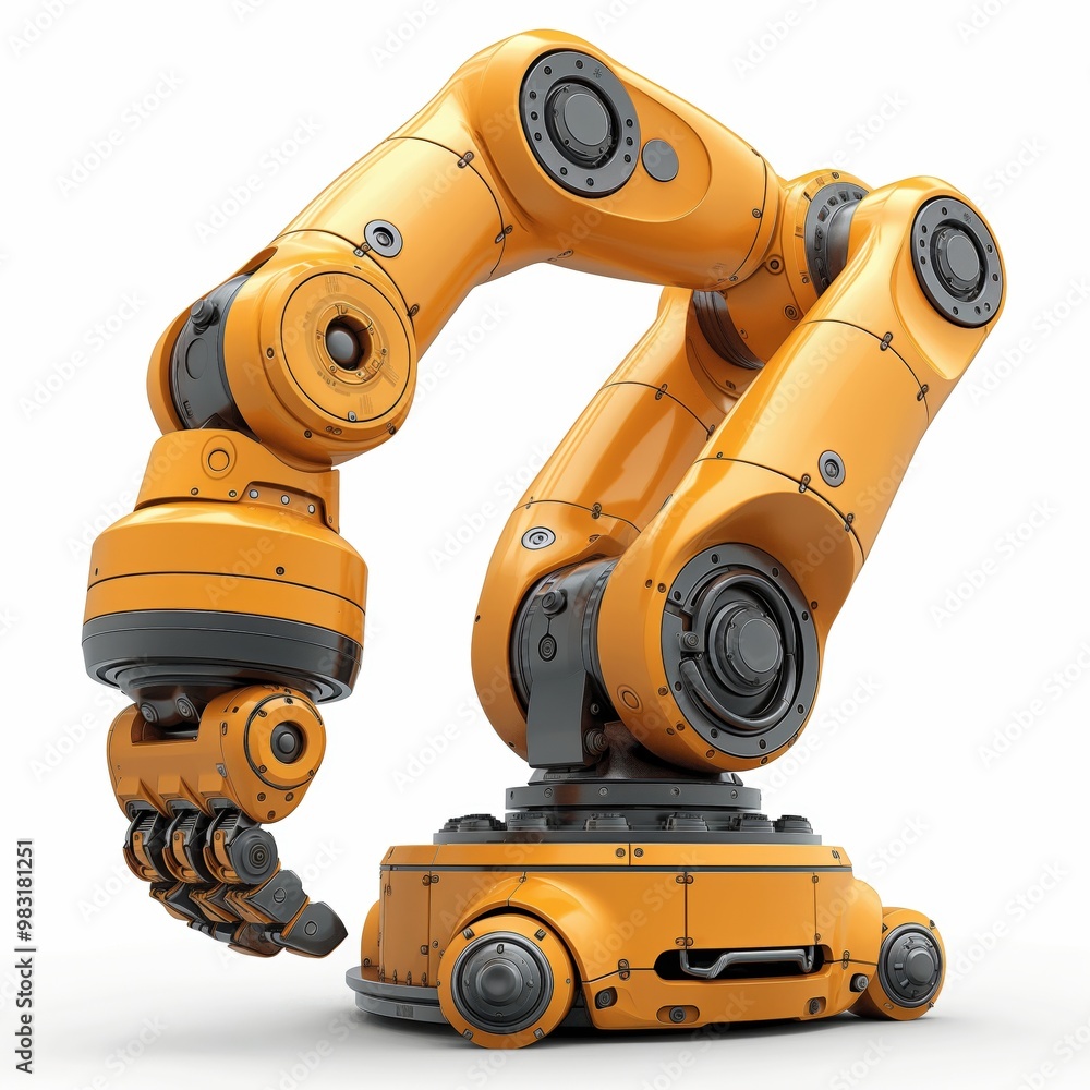 Illustration of a Detailed Industrial Robot White Background Illustration of a Detailed Industrial Robot White Background