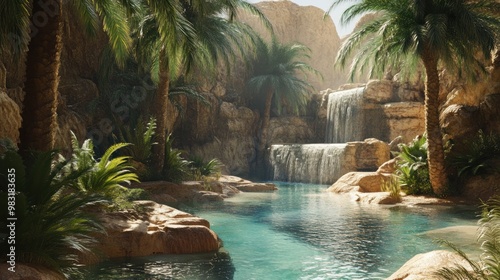 Oasis Waterfall in the Desert