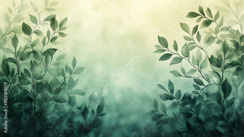 Wallpaper Mural Soft Green Foliage With Bright Background Torontodigital.ca