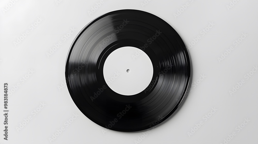 Black Vinyl Record with White Label. Black Vinyl Record with White Label.