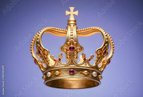 golden crown on a purple background create with ai