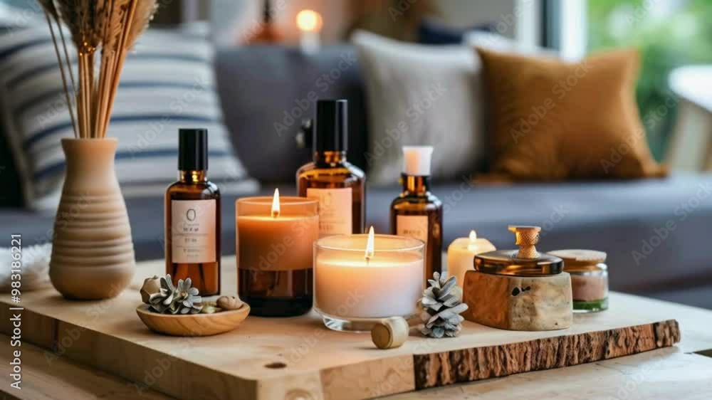 spa still life with candles and towel spa still life with candles and towel