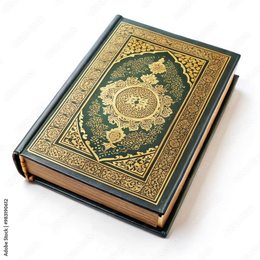 Quran in hand on a white background, symbolizing Muslim faith and spirituality Quran in hand on a white background, symbolizing Muslim faith and spirituality