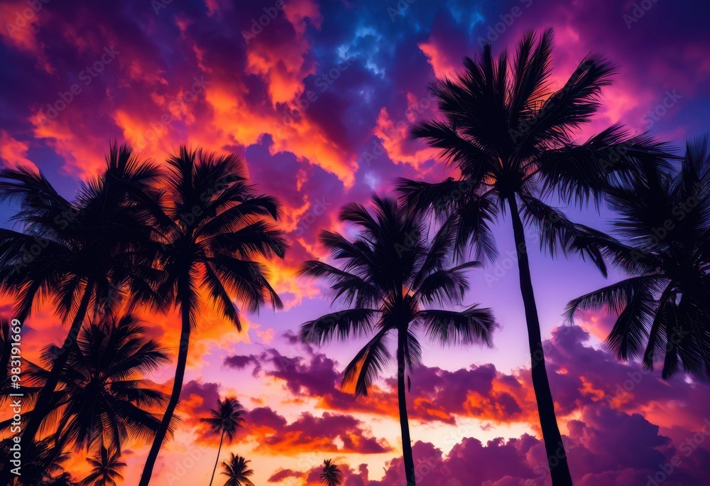 vibrant palm silhouettes breathtaking sunset rich colors dramatic skies, sky, orange, yellow, red, clouds, evening, light, landscape, nature, tree vibrant palm silhouettes breathtaking sunset rich colors dramatic skies, sky, orange, yellow, red, clouds, evening, light, landscape, nature, tree